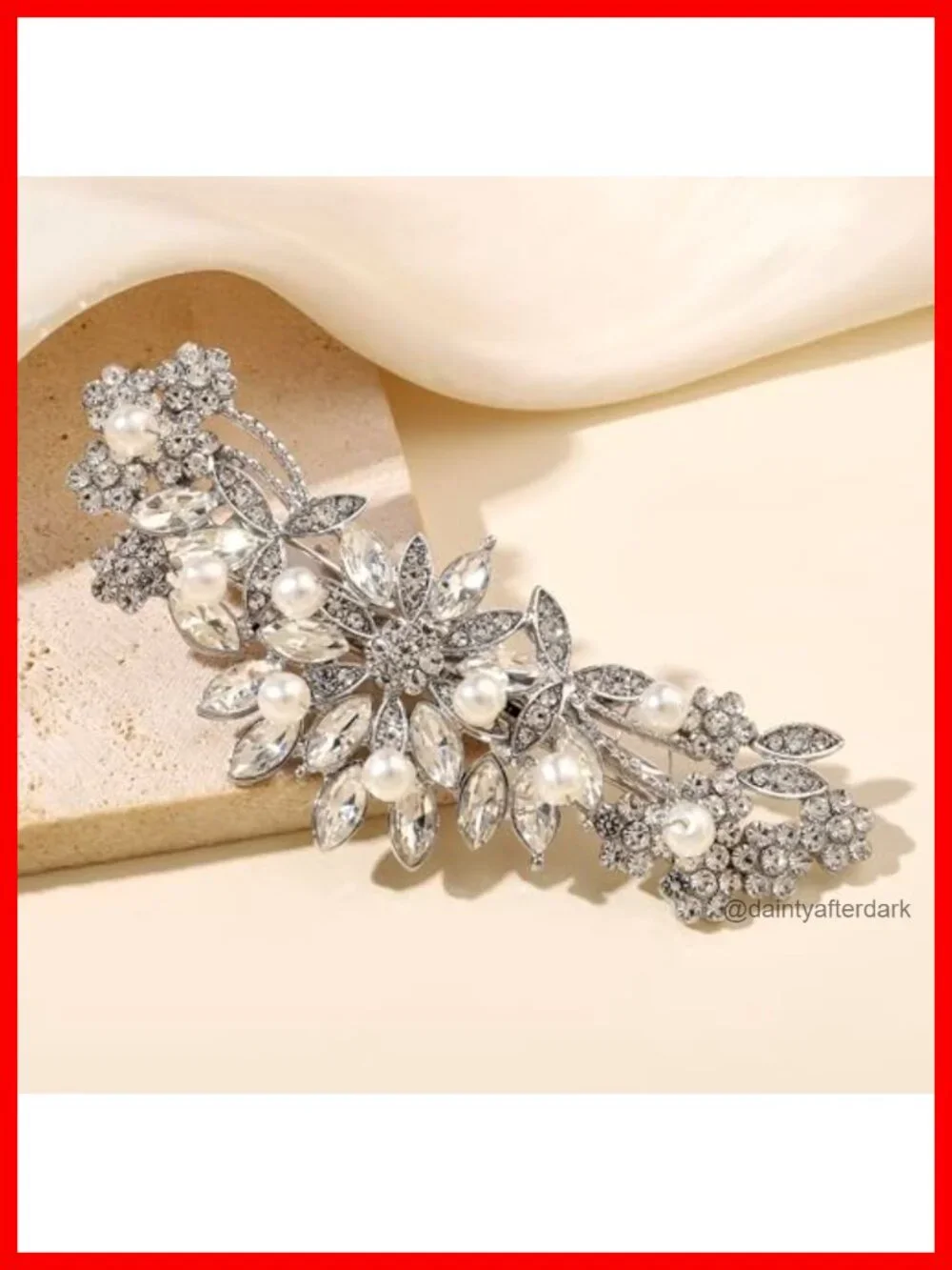 Crystal Rhinestone Pearl Hair Clip Comb Wedding Bridal Hair Accessory